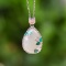 Exquisite Sterling Silver Inlaid White Jade Pendant