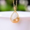 Exquisite Sterling Silver-Gold Plated Inlaid White Jade Pendant