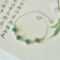 An Exquisite Sterling Silver Inlaid Jadeite Bracelet