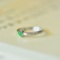 An Exquisite Sterling Silver Inlaid Jadeite Ring