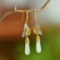 A Pair of Exquisite Sterling Silver-Gold Plated Inlaid White Jade Earrings