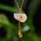 Exquisite Sterling Silver-Gold Plated Inlaid White Jade Pendant