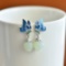 A Pair of Exquisite Sterling Silver Inlaid Jade Earrings