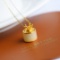 Exquisite Sterling Silver-Gold Plated Inlaid White Jade Pendant