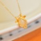 Exquisite Sterling Silver-Gold Plated Inlaid White Jade Pendant