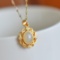 Exquisite Sterling Silver-Gold Plated Inlaid White Jade Pendant