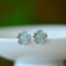 A Pair of Exquisite Sterling Silver Inlaid Jade Earrings