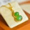 Exquisite Sterling Silver-Gold Plated Inlaid Jasper Pendant