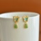 A Pair of Exquisite Sterling Silver-Gold Plated Inlaid Jasper Earrings