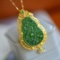 Exquisite Sterling Silver-Gold Plated Inlaid Jasper Pendant