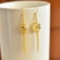 A Pair of Exquisite Sterling Silver-Gold Plated Inlaid White Jade Earrings