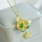 An Exquisite Sterling Silver-Gold Plated Inlaid Jasper Pendant