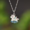 Exquisite Sterling Silver Inlaid White Jade Pendant