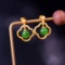 Exquisite Sterling Silver-Gold Plated Inlaid Jasper Earrings