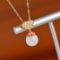 Exquisite Sterling Silver-Gold Plated Inlaid White Jade Jewelry Set