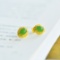 A Pair of Exquisite Sterling Silver-Gold Plated Inlaid Jasper Earrings