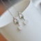 A Pair of Exquisite Sterling Silver Inlaid White Jade Earrings