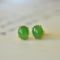 A Pair of Exquisite Sterling Silver-Gold Plated Inlaid Jasper Earrings