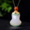 Exquisite Sterling Silver-Gold Plated Inlaid White Jade Pendant