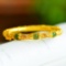 An Exquisite Sterling Silver-Gold Plated Inlaid Jasper Bangle