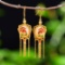 Exquisite Sterling Silver-Gold Plated Inlaid White Jade Earrings