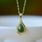 An Exquisite Sterling Silver-Gold Plated Inlaid Jasper Pendant