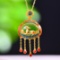 Exquisite Sterling Silver-Gold Plated Inlaid Jasper Pendant