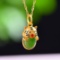 Exquisite Sterling Silver-Gold Plated Inlaid Jasper Pendant