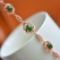 Exquisite Sterling Silver-Gold Plated Inlaid Jasper Bracelet