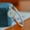 Exquisite Sterling Silver Inlaid White Jade Bangle