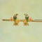 Exquisite Sterling Silver-Gold Plated Inlaid Jasper Earrings