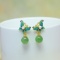 Exquisite Sterling Silver-Gold Plated Inlaid Jasper Earrings