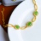 Exquisite Sterling Silver-Gold Plated Inlaid Jasper Bracelet