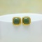 Exquisite Sterling Silver-Gold Plated Inlaid White Jade Earrings