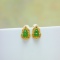 Exquisite Sterling Silver-Gold Plated Inlaid Jasper Earrings