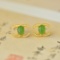 A Pair of Exquisite Sterling Silver-Gold Plated Inlaid Jasper Earrings