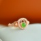 Exquisite Sterling Silver-Gold Plated Inlaid Jasper Ring