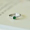 An Exquisite Sterling Silver Inlaid Jadeite Ring