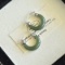 A Pair of Exquisite Sterling Silver Inlaid Jasper Earrings