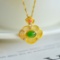 Exquisite Sterling Silver-Gold Plated Inlaid Jasper Pendant
