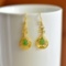 A Pair of Exquisite Sterling Silver-Gold Plated Inlaid Jasper Earrings