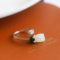 Exquisite Sterling Silver Inlaid White Jade Ring