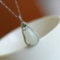 Exquisite Sterling Silver Inlaid White Jade Pendant