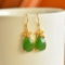 A Pair of Exquisite Sterling Silver-Gold Plated Inlaid Jasper Earrings