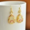 A Pair of Exquisite Sterling Silver-Gold Plated Inlaid White Jade Earrings