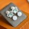 A Pair of Exquisite Sterling Silver Inlaid White Jade Earrings