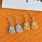A Pair of Exquisite Sterling Silver Inlaid White Jade Earrings