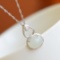 Exquisite Sterling Silver Inlaid White Jade Pendant