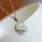 Exquisite Sterling Silver Inlaid White Jade Pendant