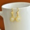 A Pair of Exquisite Sterling Silver-Gold Plated Inlaid White Jade Earrings